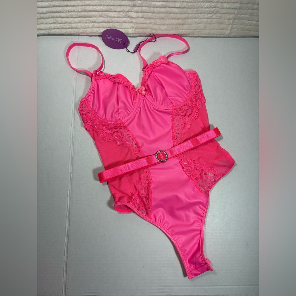 Avidlove Womens Lingerie Lace Bodysuit Push Up Snap Crotch Teddy One Piece 
 NEW